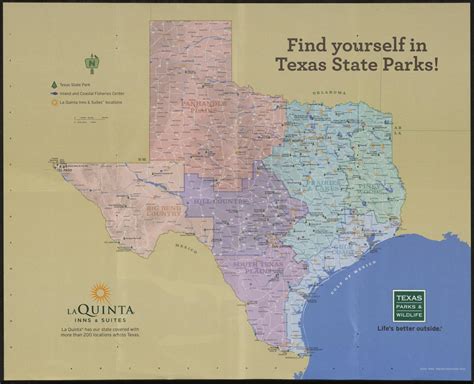 texas state park map  side     portal  texas history