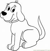 Dog Coloring Clifford Big Outline Red Drawing Drawings Dogs Draw Cartoon Pages Printable Step Color Clipart Colouring Clip Easy Simple sketch template
