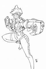 Overwatch Coloring Pages Tracer Getcoloringpages Color Logo sketch template
