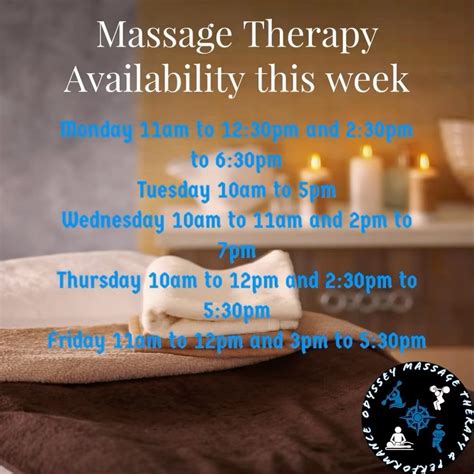 massage  week eric stenger  availability monday