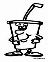 Soda Cartoon Pop Bottle Colormegood Drinks sketch template
