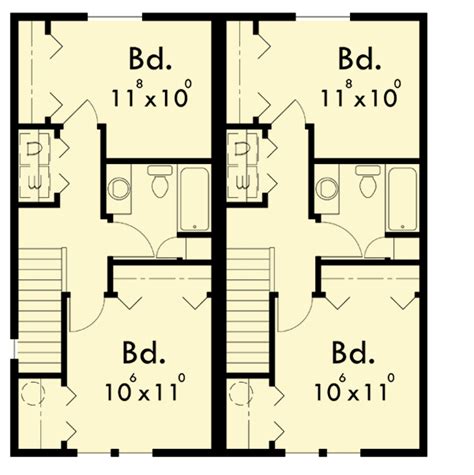 duplex   narrow lot lb architectural designs house plans
