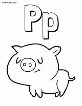 Coloring Pages Toddlers Alphabet Pig Letter Printable sketch template
