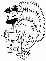 Coloring Pages Funny Turkey Thanksgiving Printable Kids sketch template