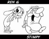 Stimpy Ren Pages Coloring Deviantart Template sketch template