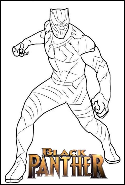 fantastic black panther coloring page superhero coloring pages