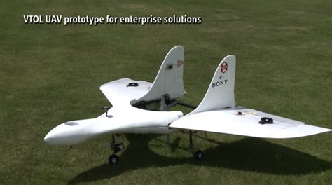 nuevos drones automaticos de sony uno de ellos  forma de avion ejutv