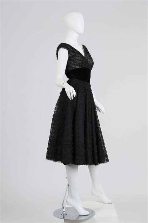 1950s ruffled lace swing dress at 1stdibs