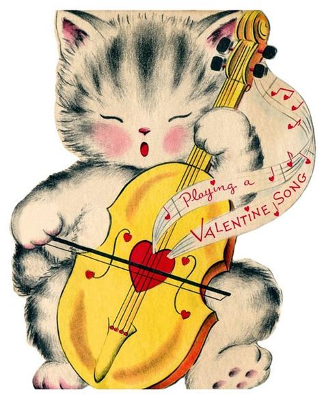 25 Darling Vintage Valentine Kitty Cat Cards Deba Do Tell