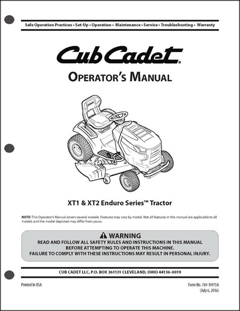 cub cadet xt xt enduro series owner operator manual apact apact ebay