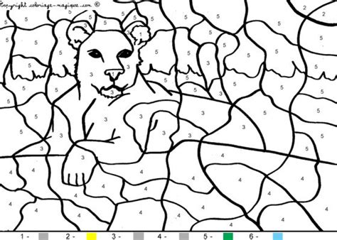 lion color  number coloring pages coloring pages