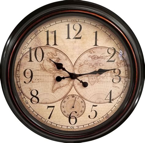 homes gardens metal vintage map wall clock wmcp walmartcom