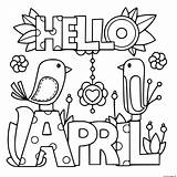 Coloring Pages Spring April Hello Printable Print Inspired Book Davemelillo sketch template