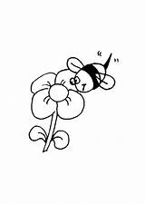 Coloring Flower Bee Large sketch template