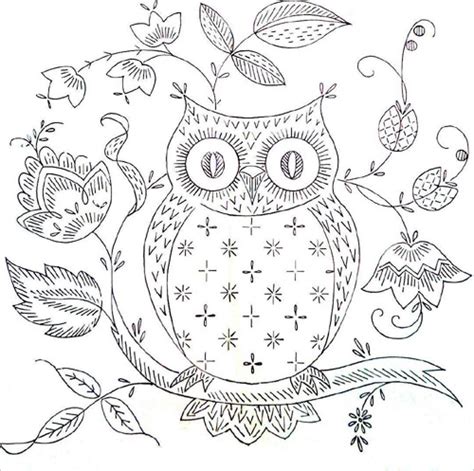 owl barn owl love  embroidery pattern