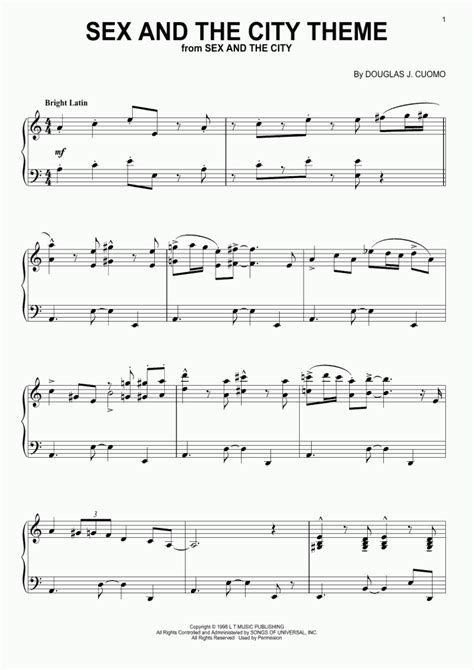 sex and the city theme piano sheet music
