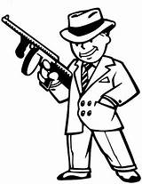 Mafia Boy Drawing Tommy Gun Pip Fallout Vault Clipart Mobster Clip Cliparts Library Easy Clipartmag Military Photobucket sketch template