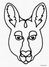 Kangaroo Mask Template Templates Masks Animal Australian Face Sheep Stew Other Animals Wombat Cliparts Clipart Color Printable Masque Kangourou Au sketch template