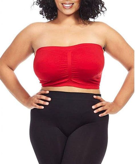 women s plus size seamless padded bandeau tube top bra tube top bra