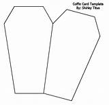 Coffin Template Halloween Card Mummy Cards Templates Coloring Pages Shaped Diy sketch template