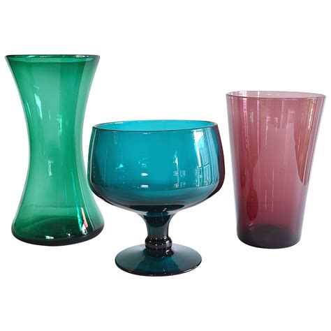 Three Piece Blenko Glass Collection For Sale At 1stdibs