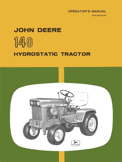john deere  hydrostatic tractor operators manual