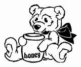 Honey Bear Pot Coloring Pages Sitting Drawing Coloringsky Getdrawings sketch template