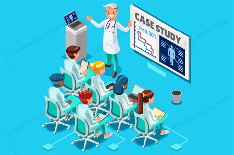 Clinic Medical Research Isometric People Vector Image