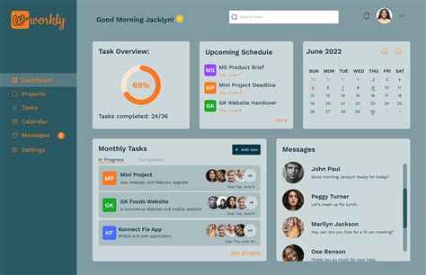 workly project management dashboard  behance