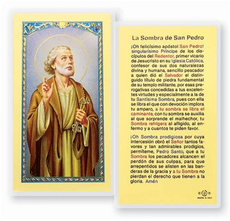 La Sombra De San Pedro Holy Card