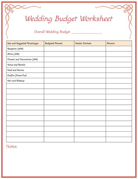 wedding budget excel sheet  excel templates