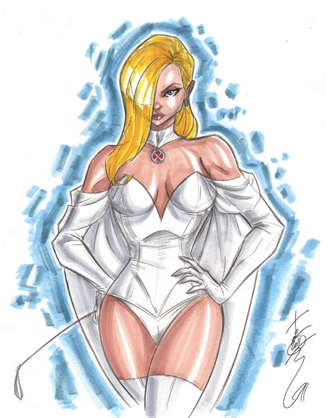 fashion and action emma frost the white queen by oniyon