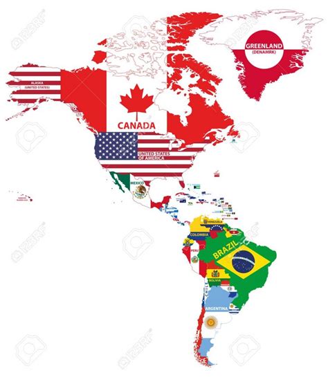 95193812 Vector Illustration Of North And South America Map With