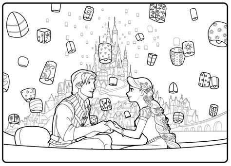 gambar coloring pages rapunzel flynn wedding scene anime book