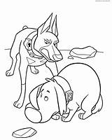 Dug Coloring Cartoons Pages Dogs Carl Three sketch template