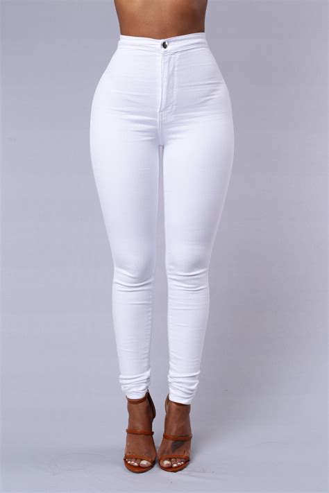 super high waist denim skinnies white from fashion nova
