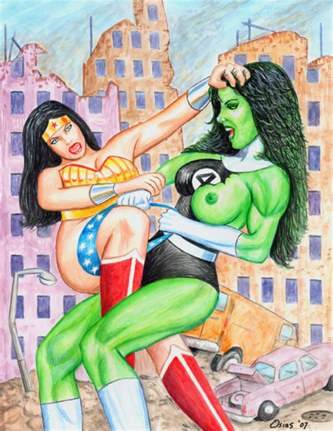 Rule 34 2007 2girls Crossover Dc Fantastic Four Green Skin Hulk