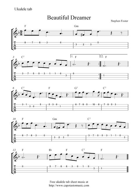 printable sheet  ukulele ukulele songs sheet