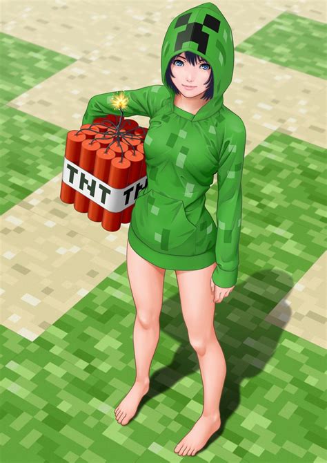 Minecraft Girl Holding Tnt Gaming
