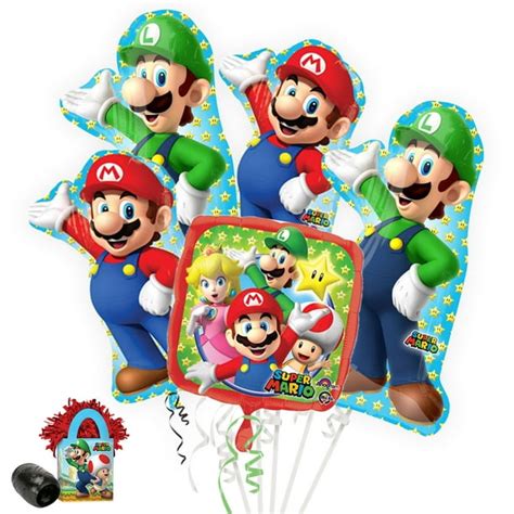 Mario Bros Deluxe Balloon Bouquet Kit