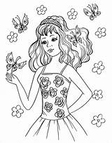 Coloring Pages Teen Teenagers Girls Colouring Girl Printable Cute Pdf Templates раскраски Cool Print Kids Template Acessar Visit sketch template