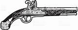 Flint Lock Coloring Designlooter Pistol Flintlock Ornaments Antique Royalty Vector Stock sketch template