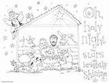 Nativity Coloring Pages Manger Simpler Might Bit Few Animals Without Too Version Only sketch template