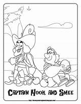 Jake Pirates Neverland Coloring Hook Pages Disney Sheets Captain Smee Land Never sketch template