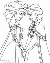 Anna Coloring Elsa Pages Frozen Disney Holding Hands Color Disneyclips Print Gif Pdf sketch template
