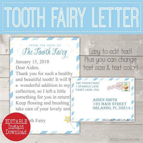 tooth fairy letter template boy  mzaerbull