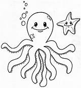 Octopus Coloring Pages Animals Print Color sketch template