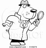 Clipart Cartoon Detective Dog Magnifying Glass Using Coloring Cory Thoman Outlined Vector Investigator Investigation 2021 sketch template