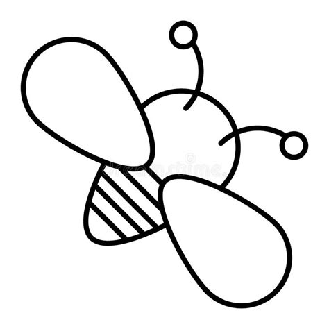 bee thin  icon insect vector illustration isolated  white stock
