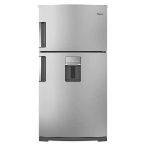whirlpool  cu ft top freezer refrigerator  single ice maker stainless steel energy